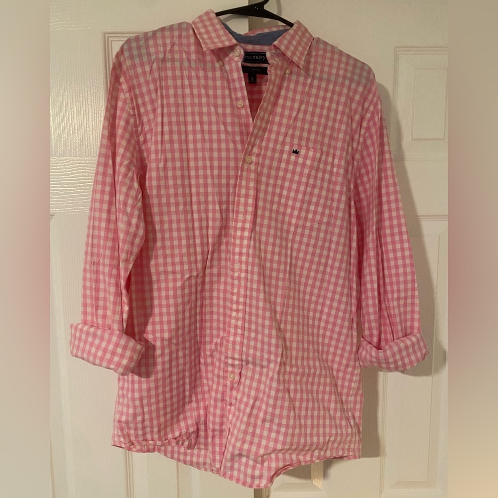 Crown & Ivy Pink Gingham Men's Shirt